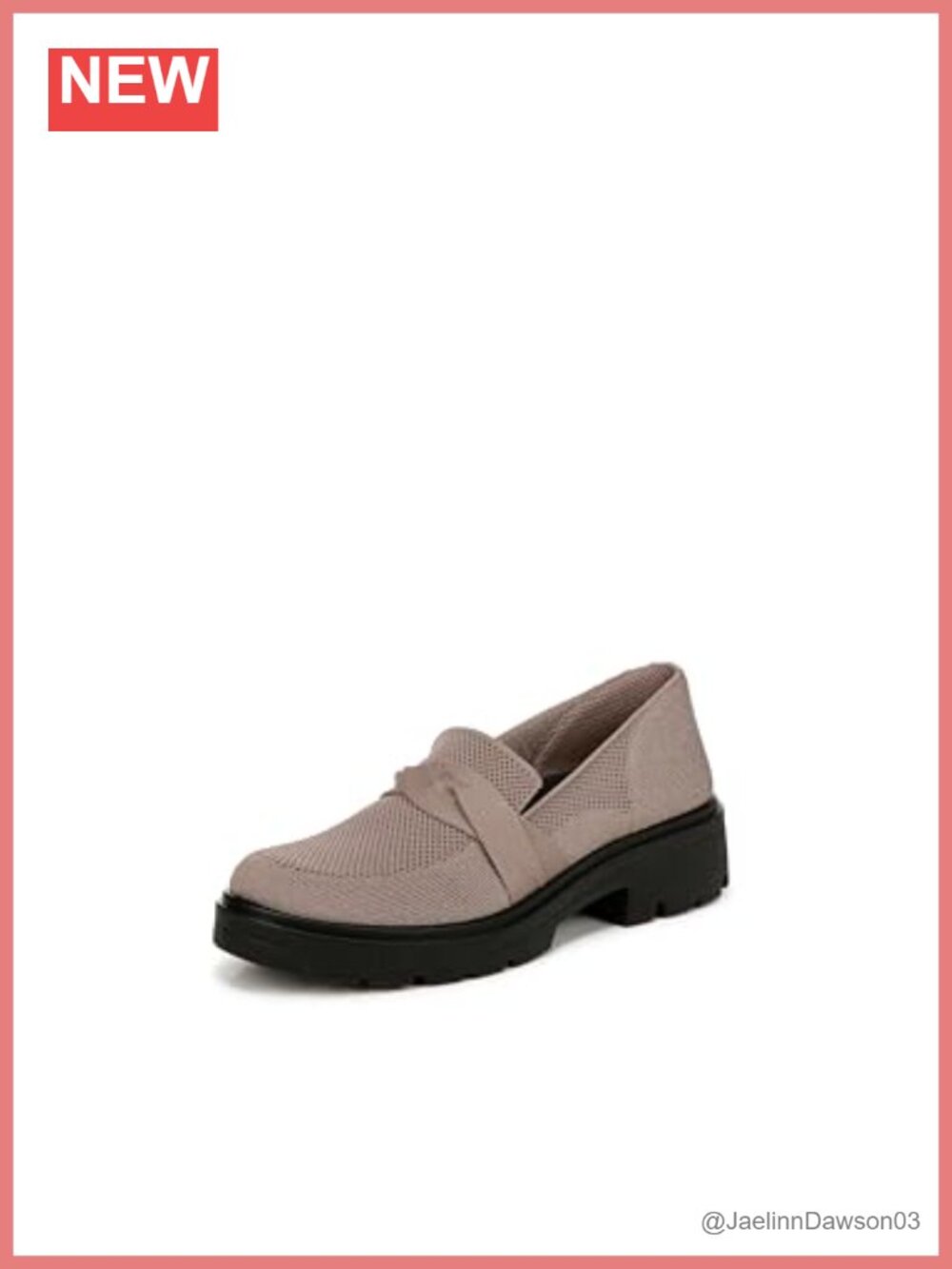 Women's Knit Lug Sole Loafers with Bow - Slip-on Round Toe Comfy